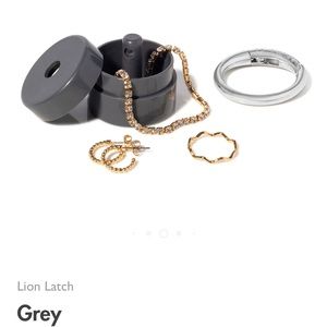 1 - lion latch travel jewelry case safe keychain grey ring protector